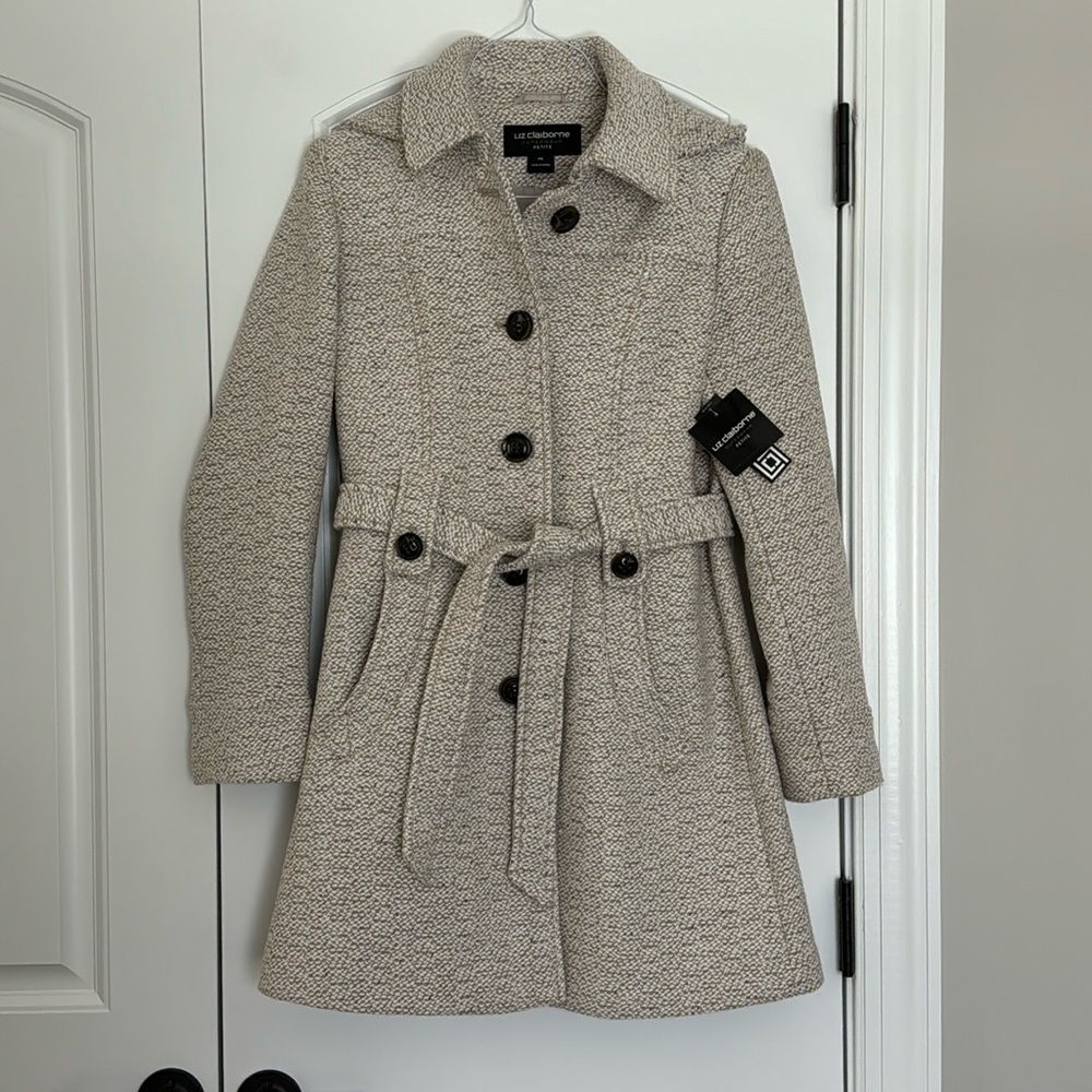 Liz Claiborne Hooded wool-blend Walker coat